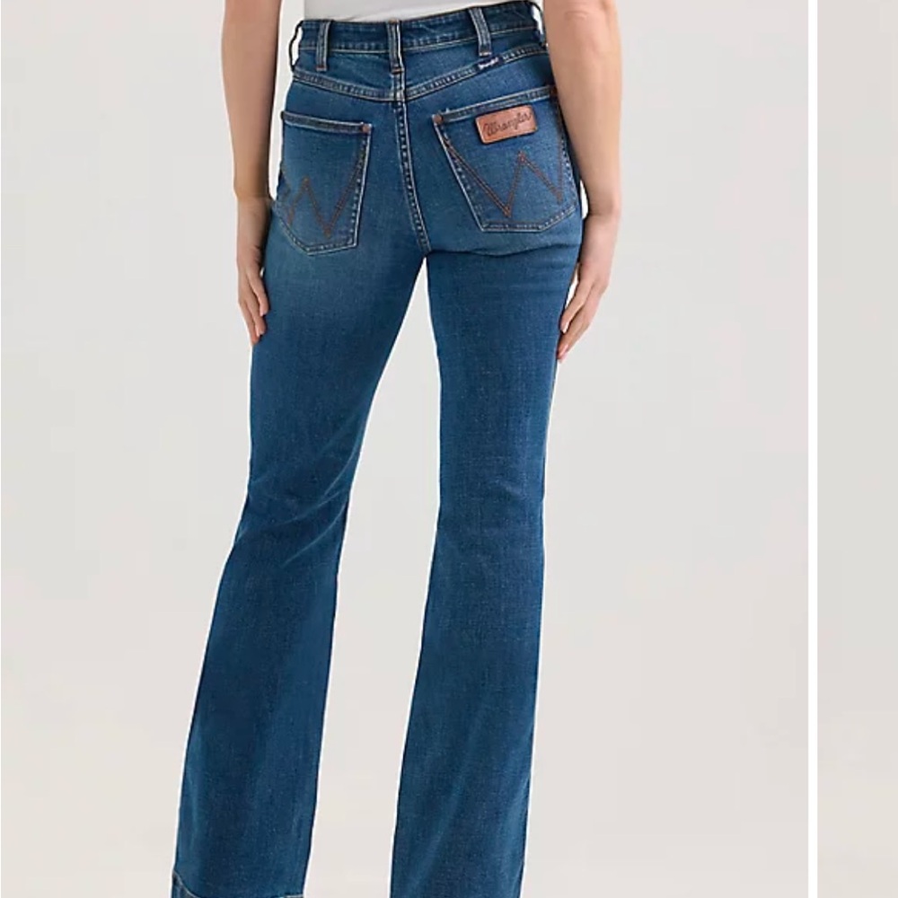 Wrangler high rise trouser boot cut jeans